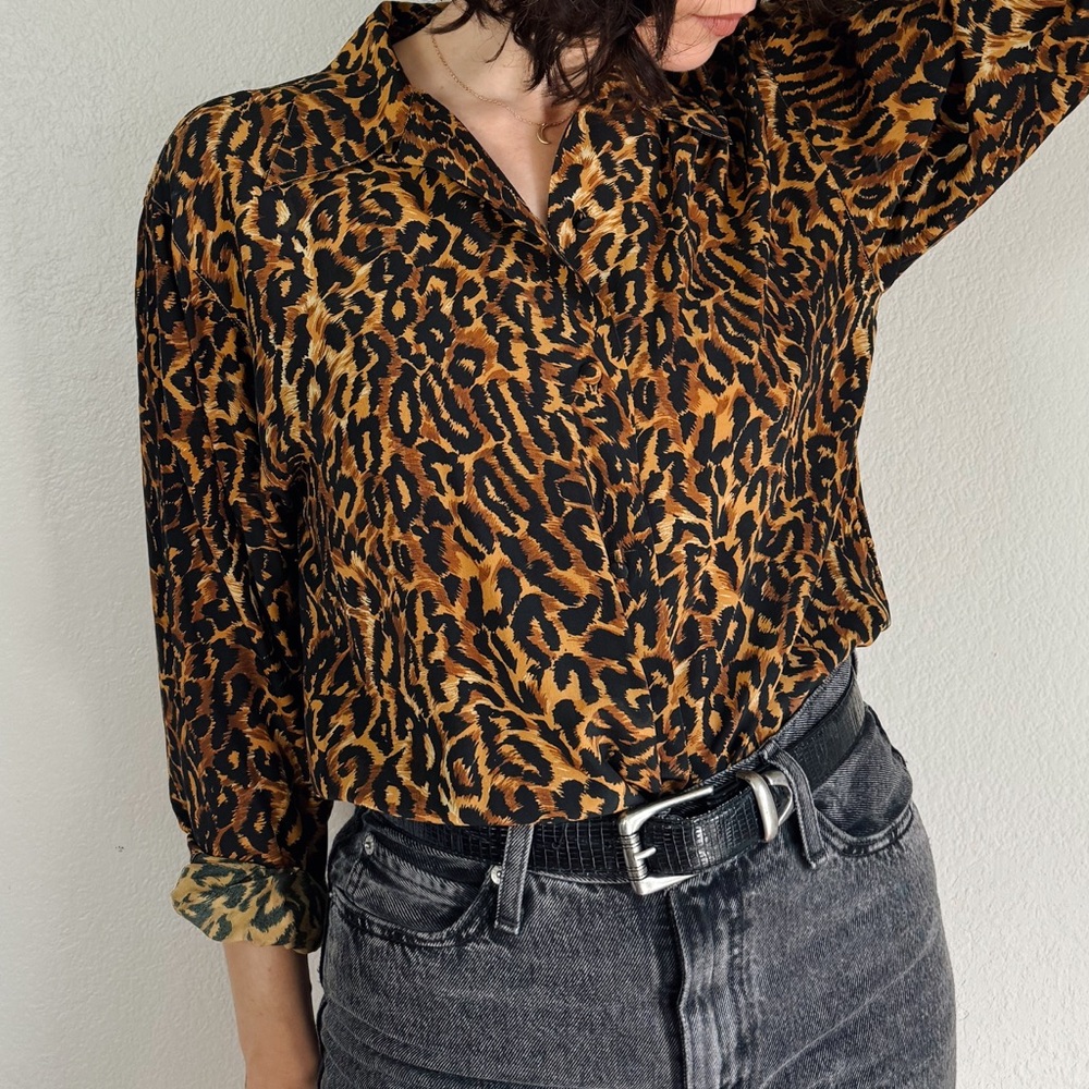 Vintage Express Leopard Print Women's Top